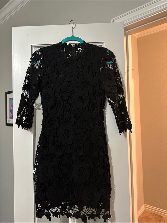 tea n rose Dresses & Skirts - tea n rose Black Floral Lace 3/4 Sleeve Dress